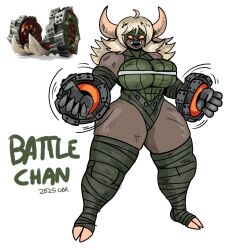 bandaged_leg bandaged_legs battle_chariot big_ass big_breasts clawed_feet clawed_fingers clawed_hands dark-skinned_female dark_skin gameboyred gijinka gloved_hands horned_humanoid horns huge_breasts kirby_(series) kirby_air_ride kirby_air_riders long_blonde_hair long_hair orange_eyes reference_image thick_thighs