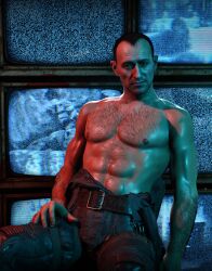 1boy 2025 3d 3d_model abs arm_hair bara beard beard_stubble body_hair chest_hair gay horror lighting loner_(s.t.a.l.k.e.r.) looking_at_viewer male male_only muscles muscular no_sex no_visible_genitalia partially_clothed ripped_clothing s.t.a.l.k.e.r. s.t.a.l.k.e.r._(character) s.t.a.l.k.e.r._2:_heart_of_chornobyl shirtless sitting strelok tactical_gear tv_screen ukrainian yaoi