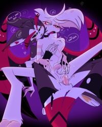 2boys 4_arms anal anal_penetration anal_sex angel_dust_(hazbin_hotel) anthro artist_request artist_signature balls black_sclera blush cat cat_humanoid consensual dialogue english_text explicitly_stated_consent feline feline_humanoid femboy from_behind furry gay gay_sex hazbin_hotel heterochromia husk_(hazbin_hotel) male male/male male_only penetration penis pink_eyes precum sex sharp_teeth signature source_request speech_bubble sweat text twink wings yaoi yellow_eyes yellow_sclera