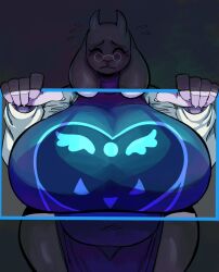 1girls breasts deltarune dress fat fat_breasts fat_tits furry furry_female furry_only goat goat_girl goat_horns goat_humanoid huge_breasts hyper hyper_breasts image_crop isolatedartest purple_dress shy_expression struggling struggling_to_fit tits_bigger_than_head toriel twitter twitter_crop_(meme) undertale undertale_(series) white_body white_fur