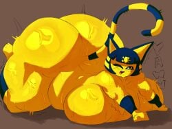 1girls adawndraws animal_crossing ankha ankha_(animal_crossing) ass_bigger_than_head barefoot big_breasts big_nipples breasts chubby completely_nude completely_nude_female fat_ass female female_only full_body huge_ass huge_breasts huge_thighs hyper_ass naked naked_female nintendo nude nude_female plump shortstack solo solo_female tagme thick_thighs wide_hips yellow_skin