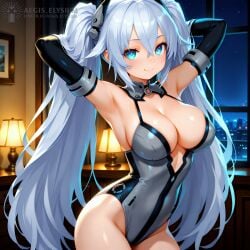 1girls 2025 absurdly_long_hair aegis_elysium ai_generated arm_up armpit armpits arms_up big_breasts black_dress black_gloves black_heart black_heart_(neptunia) blue_eyes blushing_at_viewer blushing_female breasts choujigen_game_neptune city city_scape cityscape cleavage compile_heart cropped dress elbow_gloves female female_focus female_only gloves hair_ornament headpiece hi_res high_quality high_res high_resolution highleg highleg_leotard huge_breasts hyperdimension_neptunia_the_animation idea_factory indoor indoors large_breasts leaning_forward leotard long_hair neptune_(series) neptunia_(series) night_city night_sky noire noire_(neptunia) open_arms party_dress room seductive_look seductive_smile shiny shiny_skin sky smiling smiling_at_viewer solo solo_focus thick thick_breasts thick_thighs thighhighs thighs tiara twintails very_long_hair wall wall_(structure) watermark white_hair window windows