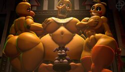 3d 3d_(artwork) 3girls abs animatronic beak belly bonnie_(fnaf) bonnie_plush chica_(fnaf) chica_(mishuyuu) classic_chica_(fnaf) covered_nipples female five_nights_at_freddy's fnaf2_location huge_breasts lovetaste_chica mishuyuu_(modeler) ordinary_pictures plush plush_doll tagme toy_chica_(fnaf) toy_chica_(love_taste) watermark withered_chica withered_chica_(mhdrawin)