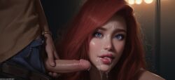 1boy 1girls after_fellatio after_oral after_orgasm after_sex ai_generated ariel ariel_(the_little_mermaid) blue_eyes cum cum_drip cum_dripping cum_dripping_down_chin cum_on_chin cum_on_face cum_on_lips cum_on_penis cum_string cumdrip darkness disney disney_princess erect_penis erection eyelashes eyeshadow facial female female_focus focus full_lips genital_fluids genitals hair_over_shoulder light-skinned_female light_skin lipstick long_hair looking_at_viewer male male/female male_out_of_frame mascara medium_penis messy_hair nai_diffusion novelai out_of_frame parted_lips patreon_url penis penis_through_fly pink_lipstick pujopg purple_eyeshadow realistic realistic_proportions red_hair straight the_little_mermaid thick_lips upper_body