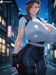 1girls ai_generated alternate_version_available animated belt biohazard blue_eyes blue_eyes_female bouncing_ass bouncing_breasts brown_hair brown_hair_female brunette brunette_female brunette_hair cameltoe capcom cleavage curvy erect_nipples female gigantic_breasts gloves grok hat huge_areolae huge_ass jill_valentine nai_diffusion no_sound puffy_nipples realistic resident_evil rocktoberai roque short_hair short_hair_female stable_diffusion thick_lips video voluptuous wide_hips