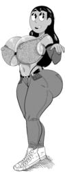 aged_up areola_slip ass big_ass big_breasts big_butt breasts bubble_butt cartoon_network connie_maheswaran cropped cropped_image dark-skinned_female doompypomp edit erect_nipples erect_nipples_under_clothes fat_ass female female_only greyscale huge_ass huge_breasts hyper_bimbo large_ass large_breasts looking_at_viewer monochrome nipple_bulge nipples skimpy_clothes source_request steven_universe steven_universe_future sweat thick_ass thick_thighs thong tight_pants underboob voluptuous