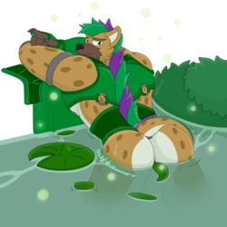 1:1 abs alpha_channel anthro armlet armor arthropod ass balls beetle biceps briefs cape clothing elateroid fireflies forest fur gauntlets genitals gloves hair handwear hyaenid hyena insects leaf lily_pad looking_at_viewer looking_back male male_only mammal muscular nipples nos_hyena_(character) notkastar pawpads plant shirt simple_background smile solo topwear tree underwear water