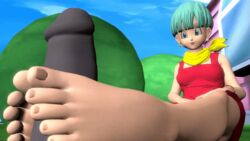 3d animated anon blue bulma_briefs clothed dragon_ball dragon_ball_z feet foot_fetish footjob gif hair penis source_filmmaker toes