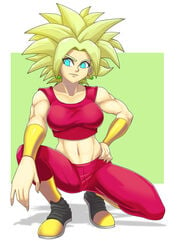 1girls abs big_breasts boots dragon_ball dragon_ball_super earrings female female_only fusion gez1313 green_eyes green_hair kefla legendary_super_saiyan light-skinned_female light_skin nipples potara_earrings saiyan short_hair solo solo_female solo_focus spiky_hair super_saiyan super_saiyan_2 toned