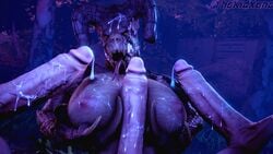 16:9 2019 3d 3d_(artwork) anthro bethesda_softworks big_breasts bodily_fluids breasts claws cum cum_drip cum_on_breasts cum_on_face cum_on_penis deathclaw disembodied_penis dripping fallout female female_deathclaw forest foursome gangbang genital_fluids genitals group group_sex hi_res holding_breast horn human interspecies male mammal monster nipples paizuri penis scalie sci-fi science_fiction scifi sex straight teeth thekidxeno titjob tongue tongue_out tree video_games widescreen