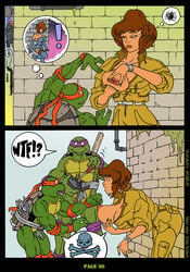 1girls 2009 2boys akabur april_o'neil april_o'neil_(tmnt_1987) brothers comic donatello female human male michelangelo page_6 rat straight teenage_mutant_ninja_turtles tmnt_1987