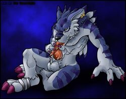 anthro digimon dragoneer male male_only masturbation penis solo tagme the_dragoneer weregarurumon