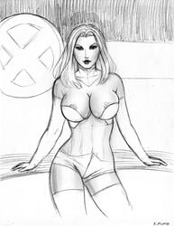 1girls emma_frost female marvel rplatt straight_hair white_queen x-men