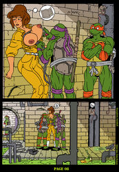 1girls 2009 2boys 3boys akabur april_o'neil april_o'neil_(tmnt_1987) brothers comic donatello female human male michelangelo page_8 rat straight teenage_mutant_ninja_turtles tmnt_1987