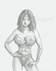 1girls dc_comics female female_only fred_sadek monochrome solo tagme wonder_woman wonder_woman_(series)