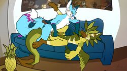 absurd_res alcohol ananafruit anthro avoid_posting beverage canid canine drugs drunk duo food fox fruit furniture hi_res inside kaji_(artist) male male/male mammal marijuana pineapple pineapple_dragon plant sofa substance_intoxication wine