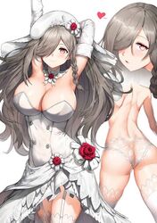 g36c_(girls'_frontline) girls'_frontline large_breasts lime_eyes wedding_dress