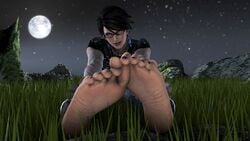 1girls 3d bayonetta bayonetta_(character) bayonetta_2 black_toenails feet female female_only foot_fetish koolsfm soles solo steps3d