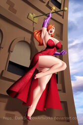 1girls big_breasts disney female female_only green_eyes high_heels jessica_rabbit long_hair looney_tunes mature_female red_hair smooth_skin solo solo_female solo_focus thedarkness tweety_bird warner_brothers who_framed_roger_rabbit