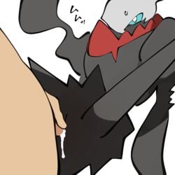 bodily_fluids cum cum_in_pussy cum_inside darkrai duo female female_penetrated genital_fluids genitals hi_res human interspecies legendary_pokemon legs_up male male_penetrating male_penetrating_female mammal nintendo penetration penis pokémon_(species) pokemon pokemon_(species) pokephilia pussy sex simple_background solo_focus spread_legs spreading straight sweat sweatdrop vaginal_penetration video_games white_background youjomodoki