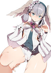 1girls blush furau grey_hair head_wings looking_at_viewer melia_antiqua nintendo solo solo_female tagme upskirt xenoblade_(series) xenoblade_chronicles xenoblade_chronicles:_future_connected