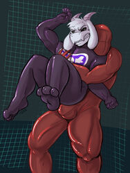 anthro asriel_dreemurr asriel_dreemurr_(god_form) censorrottie clothing duo forced hi_res male male/male rape rubber rubber_suit undertale undertale_(series) video_games