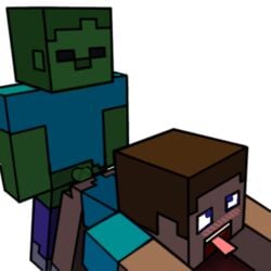 2boys anal blue_eyes boysonly gay green_penis green_penis minecraft minecraft_gay steve zombie