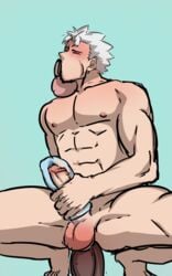 1boy anal anal_insertion anal_sex animated balls blowjob blue_background blush blushing bouncing_balls color dildo disembodied_penis fellatio fleshlight gay kurosilver looking_at_viewer male male_focus male_only masturbation multiple_penises muscle muscles muscular muscular_male my_hero_academia natsuo_todoroki penis solo_focus squatting testicles todoroki_natsuo white_hair yaoi