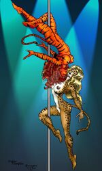 anthro barbara_ann_minerva big_breasts cheetah_(dc) crossover dc_comics female_only greer_grant greer_nelson marvel marvel_comics nude pole_dancing tail the-darcsyde tigra wonder_woman_(series)