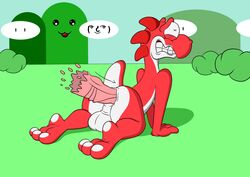 2boys absurd_res anal anal_sex anthro dinosaur dragum duo full_body gay gay_sex hi_res lenny_face male male/male male_only mario mario_(series) multiple_boys nintendo outdoors reptile scalie sex super_mario_bros. testicles video_games yoshi