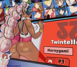 arms arms_(game) ass bottomless bubble_butt dark-skinned_female dark_skin english_text female gameplay_mechanics hornygami mochitoppi solo super_smash_bros. super_smash_bros._ultimate tagme text twintelle