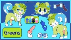 16:9 animal_genitalia animal_penis anus balls blush butt canine_genitalia canine_penis clothing cloudeon feline_genitalia femboy feral fur gay gay_anal generation_7_pokemon genitals green_body green_fur greens_(character) hi_res homosexual homosexual_male knot knotted_penis male male/male male_focus male_only male_penetrated model_sheet nintendo penis pokemon pokemon_(species) rockruff solo text url widescreen