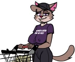 1girls 2026 5_fingers alpha_channel anthro baseball_cap bent_arm big_breasts big_eyes big_nipples biped black_baseball_cap black_bottomwear black_clothing black_eyebrows black_hat black_headwear black_pants blind_eye bottomwear breasts brown_body brown_ears brown_fur brown_hair brown_tail cheek_tuft closed_smile clothed clothed_anthro clothed_female clothing color_edit colored countershade_face countershade_fur countershade_neck countershading curved_eyebrows digital_drawing_(artwork) digital_media_(artwork) domestic_cat ears_through_headwear elderly elderly_anthro elderly_female english_text eyebrows eyelashes facial_tuft felid feline felis female female_only fingers flaminhotcheatoes fully_clothed fully_clothed_anthro fully_clothed_female fur furgonomic_hat furgonomic_headwear furgonomics gilf granny hair half-closed_eyes hat headgear headwear hi_res huge_nipples humanoid_hands iris legs_together light_body light_fur light_hair long_eyelashes looking_at_viewer mammal mature mature_anthro mature_female mature_woman maxine_(ajmarekart) monotone_tail mouth_closed multicolored_body multicolored_fur murphy_and_mitzi narrowed_eyes nipple_outline nipples no_pupils notched_ear old old_woman pants pink_inner_ear pointy_ears prick_ears purple_clothing purple_eyes purple_shirt purple_t-shirt purple_topwear red_nose redout sagging_breasts shirt shopping_cart short_hair short_sleeves simple_background smile smiling_at_viewer solo solo_female standing t-shirt tail text text_on_clothing text_on_shirt text_on_t-shirt text_on_topwear thick_thighs third-party_edit three-quarter_view topwear transparent_background tuft two_tone_body two_tone_fur white_body white_countershading white_fur white_sclera white_text