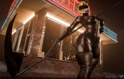 1girl bike biker_clothes bodysuit celty_sturluson_(cosplay) female_only haydee haydee_(game) medsii tagme