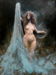 amphitrite_(greek_mythology) breasts breasts_out greek_mythology long_hair mulf natural_breasts nude nude_female nudity pale_skin pussy sea