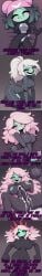 ai_generated black_body comic comic_page cum dark_skin dinosaur dinosaur_girl dodo evolution futa futanari giant_breasts giant_female giantess little_woman long_hair original_character pink_hair semen semen_on_body small_breasts waifu waifu_night
