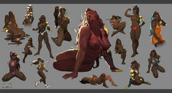 1girls 2020 abs bikini_top bra breasts brown_hair character_sheet clothing cybernetics cyborg dark-skinned_female dark_nipples dark_skin female female_only fit_female human lingerie long_hair multiple_images muscles muscular muscular_female nesskain nipples nude original_character ponytail pose prosthetic prosthetic_arm prosthetic_limb robotic_arm scar sci-fi science_fiction scifi shorts skimpy solo solo_female sonia_adesina sports_bra tights toned topless