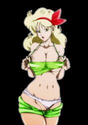 1girls 5_fingers areola areolae bad_launch big_breasts black_background blonde_hair breasts busty cleavage clothes clothing color colored dragon_ball dragon_ball_(classic) exposed_breasts exposed_nipples facing_viewer female female_focus female_only green_eyes hair hairband hairbow human human_only large_breasts launch light-skinned_female light_skin long_hair looking_at_viewer mouth_open navel nipples no_bra nudity open_eyes open_mouth open_shorts panties panties_aside plain_background pussy short_shorts shorts simple_background underwear unzipped vagina wavy_hair white_panties wide_hips ydraw4fun