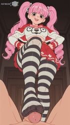 ai_assisted ai_generated barefoot black_eyes breasts clothed clothed_female curvy curvy_body curvy_female evil_grin feet femdom foot_fetish foot_focus footjob legwear long_hair looking_at_viewer male_pov medium_breasts moonwool_branch one_piece open_mouth pantyhose perona pink_hair pov seductive seductive_eyes seductive_look seductive_mouth seductive_pose seductive_smile smile smiling standing standing_on_one_leg striped_legwear stripes thick_ass thick_thighs thighs toes twintails uncensored