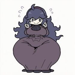 1girl 1girls ai_generated big_thighs bottom_heavy chibi chibi_style clothed_female cute fully_clothed hex_maniac huge_thighs hyper hyper_thighs large_thighs massive_thighs pokemon stevobeno thick_hips thick_thighs thighs thighs_bigger_than_head thighs_bigger_than_torso