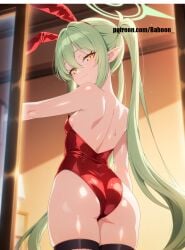 ai_generated ass ass_focus blue_archive breasts female female_only long_hair looking_at_viewer nozomi_(blue_archive) pointy_ears self_upload small_breasts standing
