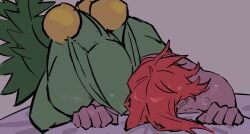 a_mu_(laiweitui) anthro bed bodily_fluids duo fang_yuan_(laiweitui) from_behind_position furniture generation_3_pokemon grabbing_sheets hair hi_res human human_on_anthro interspecies laiweitui long_hair male male/male mammal nintendo on_bed on_top on_top_of_another pokemon pokemon_(species) pokemon_trainer pokephilia reptile scalie sceptile sex sweat