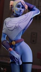 1dickgirl 1futa 1futanari 3d 3d_(artwork) 3d_model alien alien_girl alien_humanoid balls ballsack belt blue_skin brown_eyes dickgirl domic69 erect_penis erection futa_only futanari hand_on_penis headwear legwear looking_at_viewer pantoran partial_nudity partially_clothed partially_nude pink_hair pink_penis_tip pink_tip poncho posing posing_for_the_viewer riyo_chuchi smirk smirking smirking_at_viewer solo solo_focus solo_futa star_wars star_wars:_the_clone_wars twitter_link