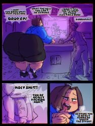 2boys ahoge arcade arcade_machine ass bbm blue_hoodie blush bottom_heavy brown_hair chubby chubby_femboy chubby_male comic comic_page competition dialogue drooling dumptruck_ass english english_text enormous_ass fat fat_ass fat_ass_femboy fat_femboy fat_male fat_thighs femboy first_page gammanaut gay hi_res highres hoodie huge_cock huge_thighs imminent_sex light-skinned_femboy light-skinned_male light_skin male male_only massive_ass original_character page_1 pants_down part_of_a_set penis sammy_(gammanaut) speech_bubble steamy_breath text thick_thighs veiny_penis victory_sex wide_hips yaoi