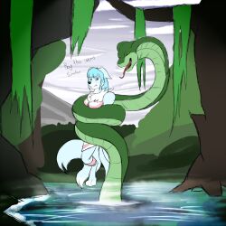 cyan_hair female morningstarlewds snake tagme trapped