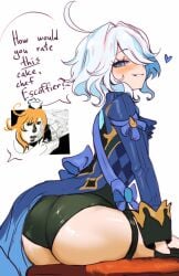 artist_request ass big_ass furina_(genshin_impact) genshin_impact hoyoverse meme presenting_ass thick_ass