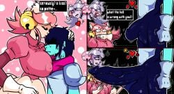 big_breasts boner boner_under_clothes cat_ears cat_girl catgirl deltarune dialogue female irritable_ghost_(deltarune) kris_(deltarune) mad_mew_mew nipple_bulge nipples_visible_through_clothing pink_(deltarune) ruisusama125 soul_(deltarune) undertale_(series)