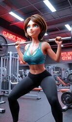 ai_generated aunt_cass big_hero_6 bra breasts gym leggings thighs workout