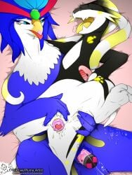 3:4 4_fingers accessory anthro avian avian_butt bands beak beak_closed beakstick bed bedroom_sex bird blue_body blue_eyes blue_feathers bodily_fluids digital_drawing_(artwork) digital_media_(artwork) dildo dildo_in_vagina dildo_insertion dripping duo ejaculation feather_in_hair feathers female female/female feral fingering fingers furgonomics furniture generation_9_pokemon genital_fluids genitals hair hair_accessory half-closed_eyes hand_on_butt hand_on_leg hand_on_vulva hi_res lipstick loose_feather lying makeup masturbation mouth_closed narrowed_eyes nintendo orgasm penetration pink_dildo pluma_artist pokemon pokemon_(species) quaquaval rain_world red_body red_feathers red_tongue saffron_(kojondian) saliva sex_toy sex_toy_in_vagina sex_toy_insertion slime slugcat tail tentacles tongue tongue_out touching_butt touching_leg touching_pussy vaginal vaginal_fingering vaginal_fluid_drip vaginal_fluids vaginal_fluids_on_leg vaginal_fluids_on_vulva vaginal_masturbation vaginal_orgasm vaginal_penetration vaginal_squirting videocult vulva white_body white_feathers yellow_tongue