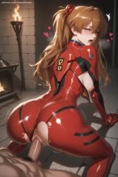 1boy 1girl ai_generated anus ass asuka_langley_sohryu blue_eyes blush bodysuit breasts breath brown_hair censored clothed_sex doggystyle hair_ornament heart hetero hi_res high_quality high_resolution long_hair looking_back neon_genesis_evangelion open_mouth patreon penis plugsuit pubic_hair pussy seductive sex sex_from_behind sexy solo_focus souryuu_asuka_langley sweat torn_clothes uncensored vaginal watermark